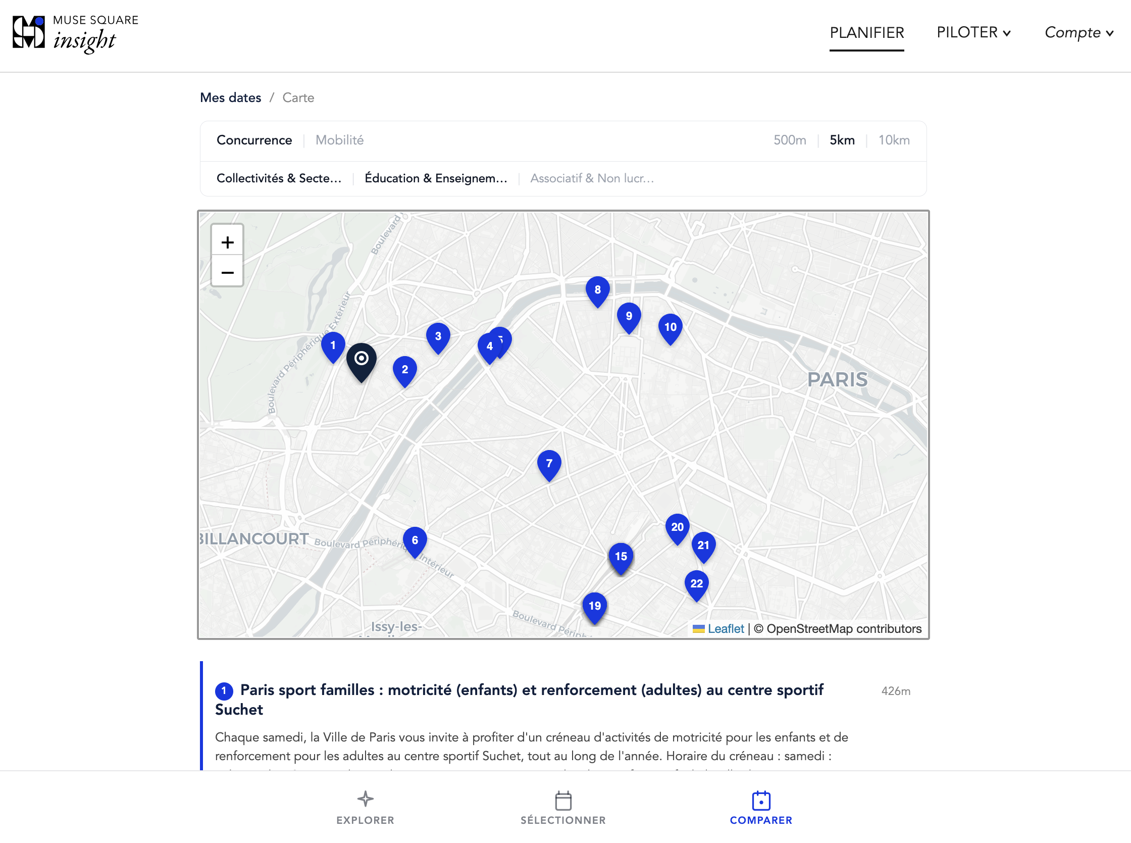 Carte — pression concurrentielle